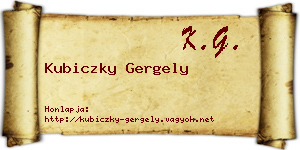 Kubiczky Gergely névjegykártya